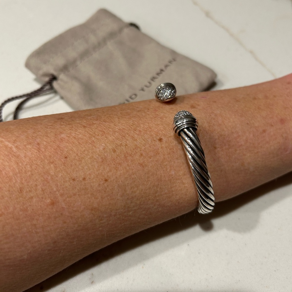 David Yurman 7mm diamond cable bracelet - Picture 5 of 10